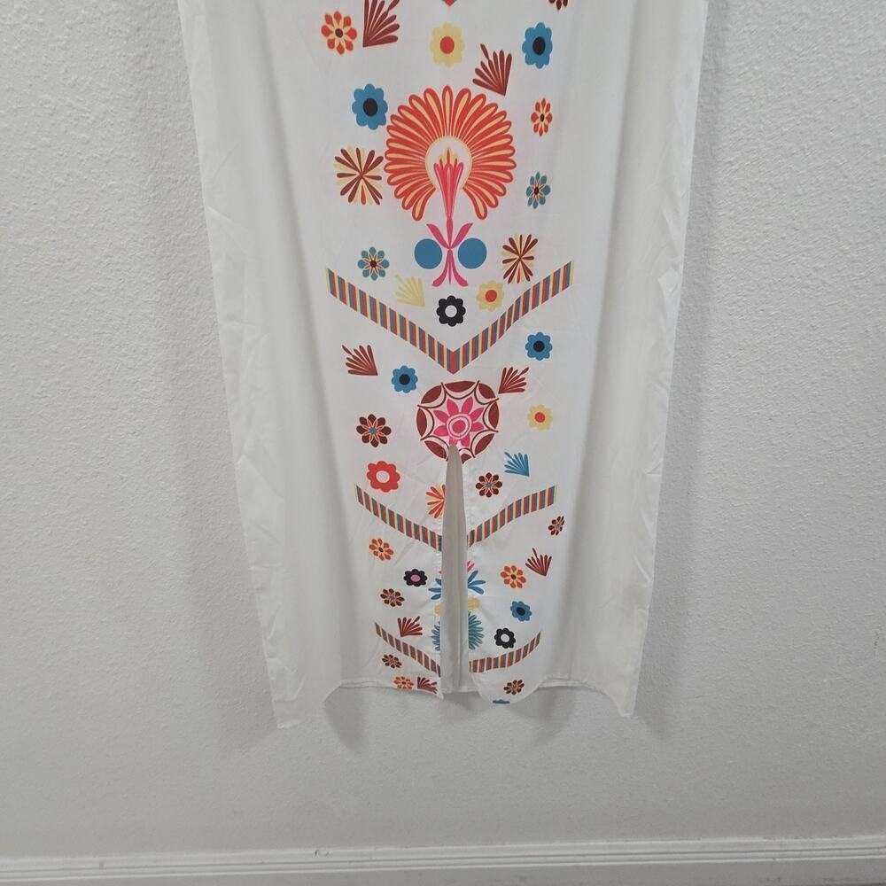 Vonda White Floral Ethnic Bohemian Sleeveless Maxi Sundres Size S Beach - Picture 6 of 10